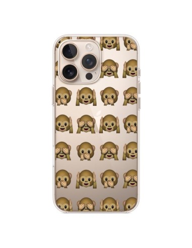 Coque iPhone 16 Pro Max Singe Monkey Emoticone Emoji Transparente - Laetitia