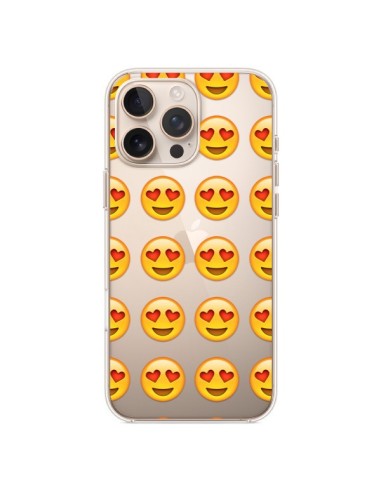 Coque iPhone 16 Pro Max Love Amoureux Smiley Emoticone Emoji Transparente - Laetitia