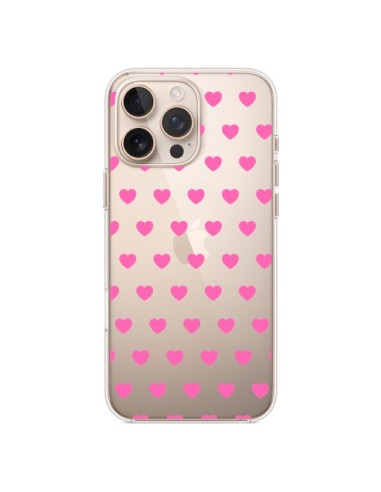 Coque iPhone 16 Pro Max Coeur Heart Love Amour Rose Transparente - Laetitia