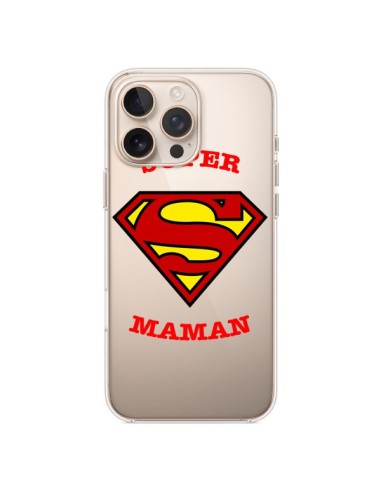 Coque iPhone 16 Pro Max Super Maman Transparente - Laetitia