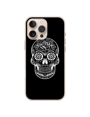 Coque iPhone 16 Pro Max Tête de Mort Mexicaine Blanche - Laetitia