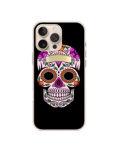 Coque iPhone 16 Pro Max Tête de Mort Mexicaine Multicolore - Laetitia