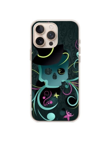 Coque iPhone 16 Pro Max Tête de Mort Papillon Skull - LouJah