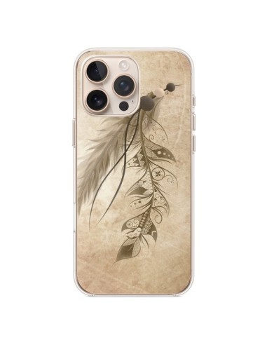 Coque iPhone 16 Pro Max Bohemian Feather Plume Attrape Reves - LouJah