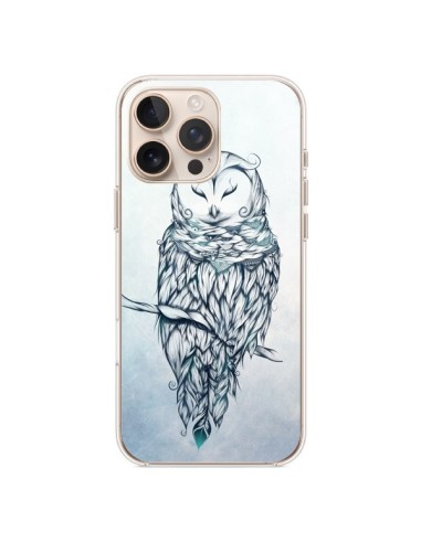 Coque iPhone 16 Pro Max Snow Owl Chouette Hibou Neige - LouJah