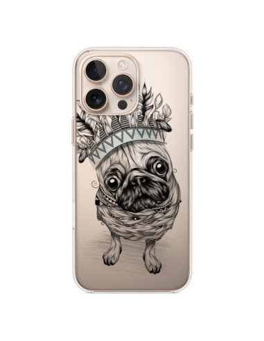 Coque iPhone 16 Pro Max Chien Roi Bulldog Indien Transparente - LouJah