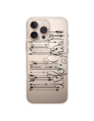 Cover iPhone 16 Pro Max Code Barres Freccia Trasparente - LouJah