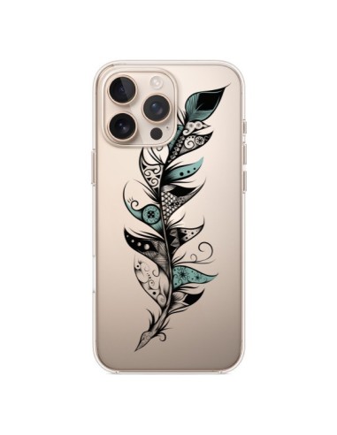 Cover iPhone 16 Pro Max Piuma Poetica Trasparente - LouJah