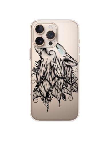 Coque iPhone 16 Pro Max Loup Hurlant Transparente - LouJah