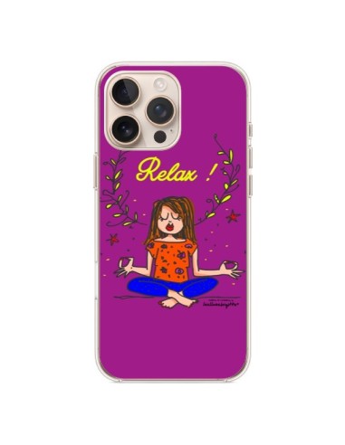 Coque iPhone 16 Pro Max Fille Relax Zen Yoga - Leellouebrigitte