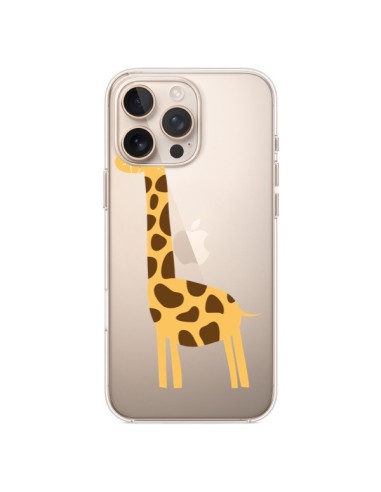 Coque iPhone 16 Pro Max Girafe Giraffe Animal Savane Transparente - Petit Griffin