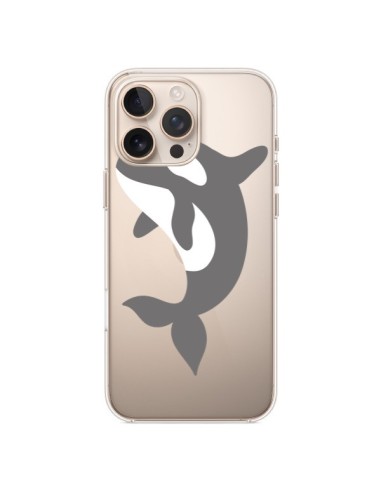 Coque iPhone 16 Pro Max Orque Orca Ocean Transparente - Petit Griffin