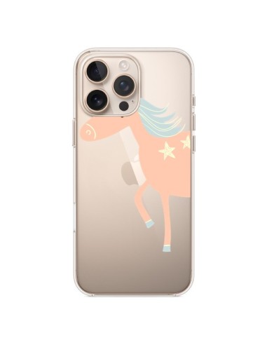 Cover iPhone 16 Pro Max Unicorno Rosa Trasparente - Petit Griffin