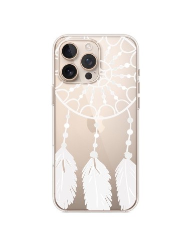 Coque iPhone 16 Pro Max Attrape Rêves Blanc Dreamcatcher Transparente - Petit Griffin