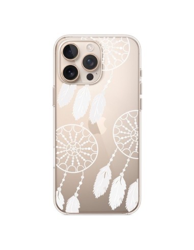 Coque iPhone 16 Pro Max Attrape Rêves Blanc Dreamcatcher Triple Transparente - Petit Griffin