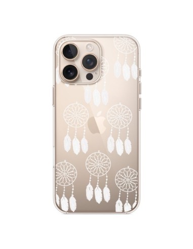 Coque iPhone 16 Pro Max Attrape Rêves Blanc Dreamcatcher Mini Transparente - Petit Griffin