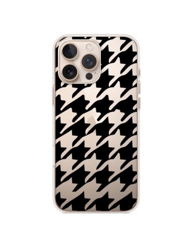 Cover iPhone 16 Pro Max Vichy Gros Carre Nero Trasparente - Petit Griffin