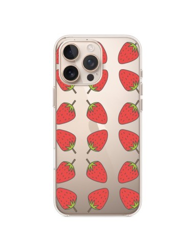 Coque iPhone 16 Pro Max Fraise Fruit Strawberry Transparente - Petit Griffin