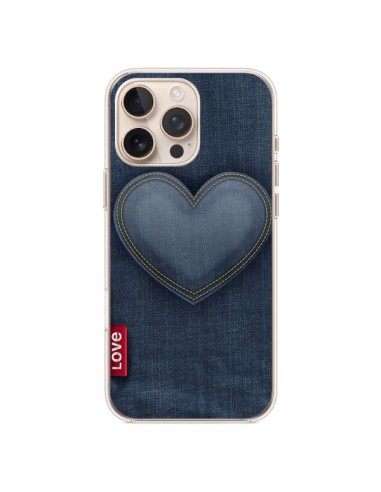 Coque iPhone 16 Pro Max Love Coeur en Jean - Lassana