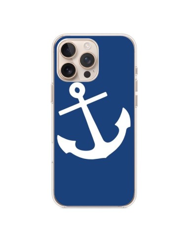 Coque iPhone 16 Pro Max Ancre Navire Navy Blue Anchor - Mary Nesrala