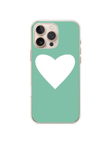 Coque iPhone 16 Pro Max Coeur Mint Vert - Mary Nesrala