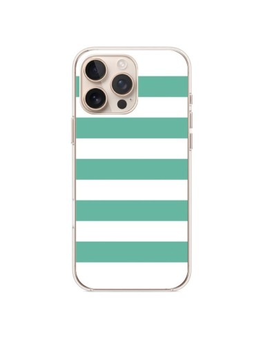 Coque iPhone 16 Pro Max Bandes Mint Vert - Mary Nesrala