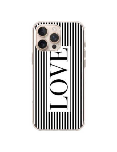 Coque iPhone 16 Pro Max Love Noir et Blanc - Mary Nesrala