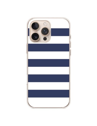 Coque iPhone 16 Pro Max Bandes Marinières Bleu Blanc Gaultier - Mary Nesrala