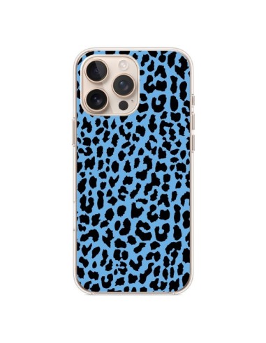 Coque iPhone 16 Pro Max Leopard Bleu Neon - Mary Nesrala