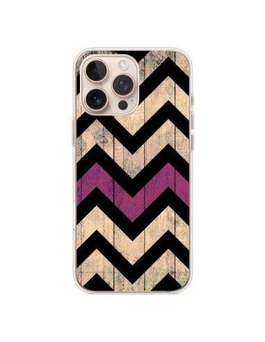 Coque iPhone 16 Pro Max Chevron Vintage Bois Wood - Mary Nesrala