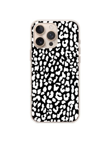 Coque iPhone 16 Pro Max Leopard Noir et Blanc - Mary Nesrala