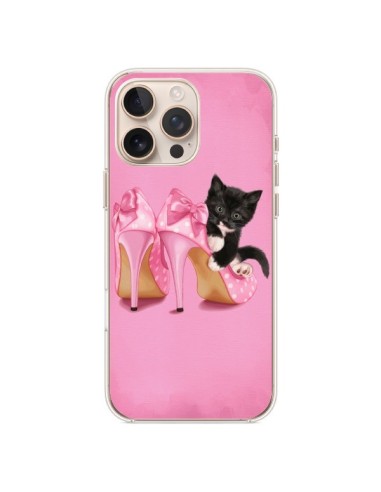 Coque iPhone 16 Pro Max Chaton Chat Noir Kitten Chaussure Shoes - Maryline Cazenave