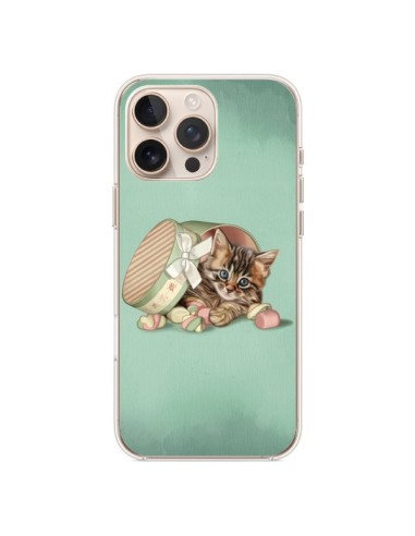 Coque iPhone 16 Pro Max Chaton Chat Kitten Boite Bonbon Candy - Maryline Cazenave