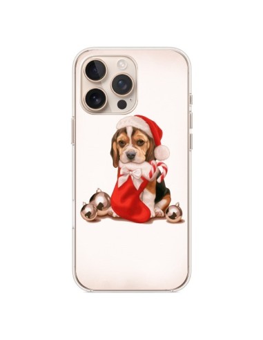 Coque iPhone 16 Pro Max Chien Dog Pere Noel Christmas - Maryline Cazenave