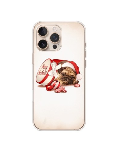 Coque iPhone 16 Pro Max Chien Dog Pere Noel Christmas Boite - Maryline Cazenave