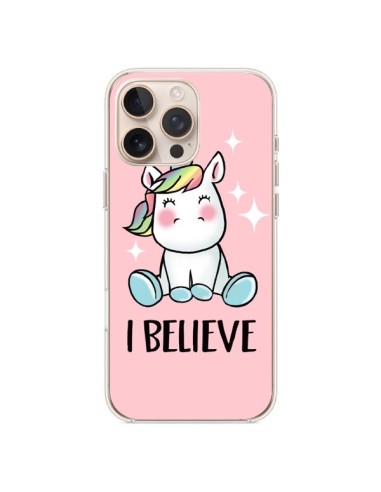 Coque iPhone 16 Pro Max Licorne I Believe - Maryline Cazenave