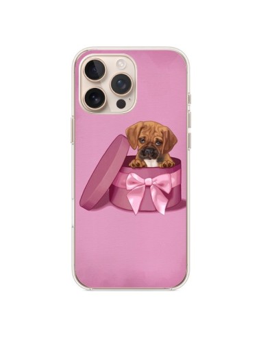 Coque iPhone 16 Pro Max Chien Dog Boite Noeud Triste - Maryline Cazenave