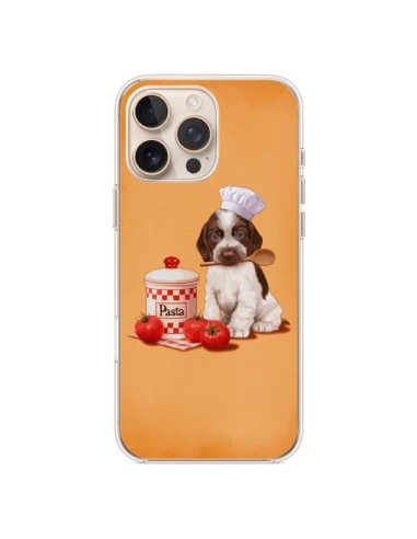 Coque iPhone 16 Pro Max Chien Dog Pates Pasta Cuisinier - Maryline Cazenave