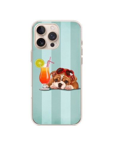 Coque iPhone 16 Pro Max Chien Dog Cocktail Lunettes Coeur - Maryline Cazenave