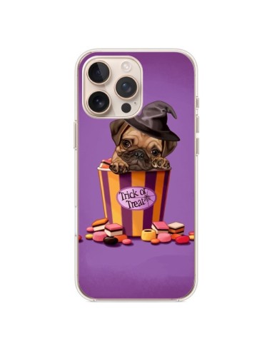 Coque iPhone 16 Pro Max Chien Dog Halloween Sorciere Bonbon - Maryline Cazenave