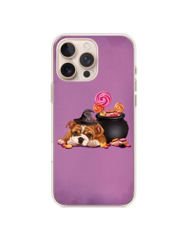 Coque iPhone 16 Pro Max Chien Dog Halloween Sorciere Chaudron Bonbon - Maryline Cazenave