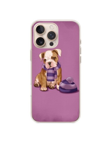 Coque iPhone 16 Pro Max Chien Dog Echarpe Bonnet Froid Hiver - Maryline Cazenave