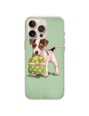 Coque iPhone 16 Pro Max Chien Dog Shopping Sac Pois Vert - Maryline Cazenave