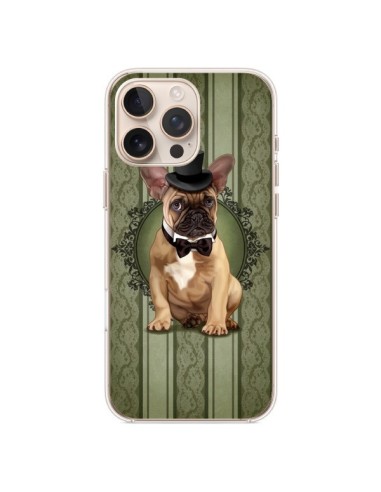 Coque iPhone 16 Pro Max Chien Dog Bulldog Noeud Papillon Chapeau - Maryline Cazenave