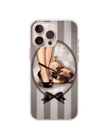 Cover iPhone 16 Pro Max Lady Nero Papillon Cane Luxe - Maryline Cazenave