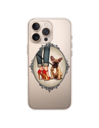 Coque iPhone 16 Pro Max Lady Jambes Chien Bulldog Dog Transparente - Maryline Cazenave