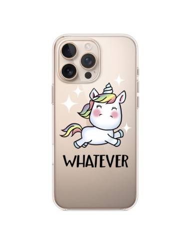 Coque iPhone 16 Pro Max Licorne Whatever Transparente - Maryline Cazenave