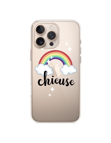 Coque iPhone 16 Pro Max Chieuse Arc En Ciel Transparente - Maryline Cazenave