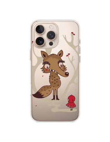 Coque iPhone 16 Pro Max Le Petit Chaperon Rouge Loup Hello Big Wolf Transparente - Maria Jose Da Luz