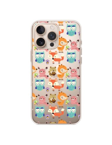 Coque iPhone 16 Pro Max Renard Ecureuil Lapin Hibou Transparente - Maria Jose Da Luz